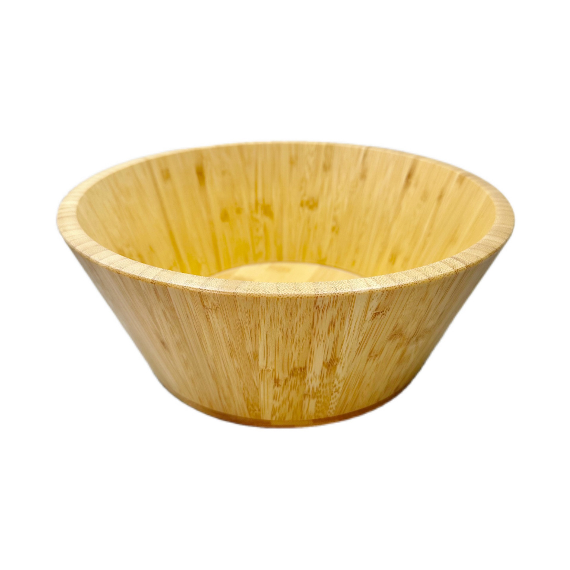 Large Bamboo and Wood Bowl, Bamboo Round Wooden Plate, Round Bowl, Salad Bowl