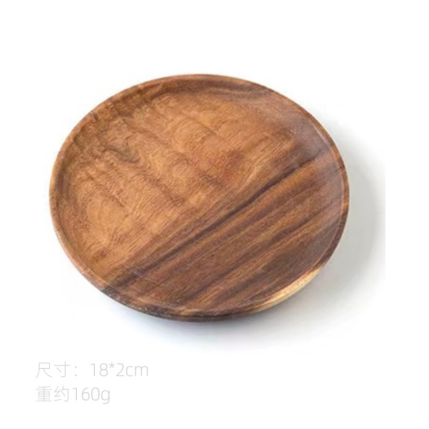 Xiangsi Wood Snack Plate Restaurant Whole Wood Fruit Plate Round Wood Plate