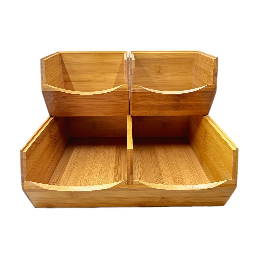 Bamboo Desktop Storage Box Bamboo Vegetable Fruit Storage Rack Food Storage Shel